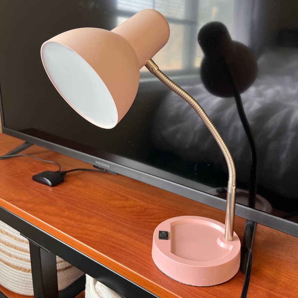 Pastel pink desk lamp